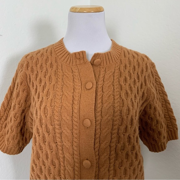 Shein Cable Knit Brown Sweater Top Button Front Retro Size medium - Picture 12 of 13